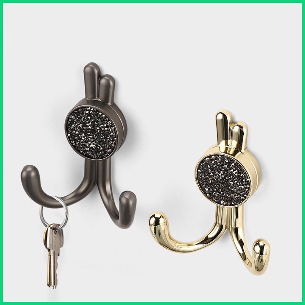 Móc Treo Đồ Gắn Tường Bằng Kim Loại Hình Thỏ Dễ Thương Kèm 2 Ốc Vít Tiện Dụng