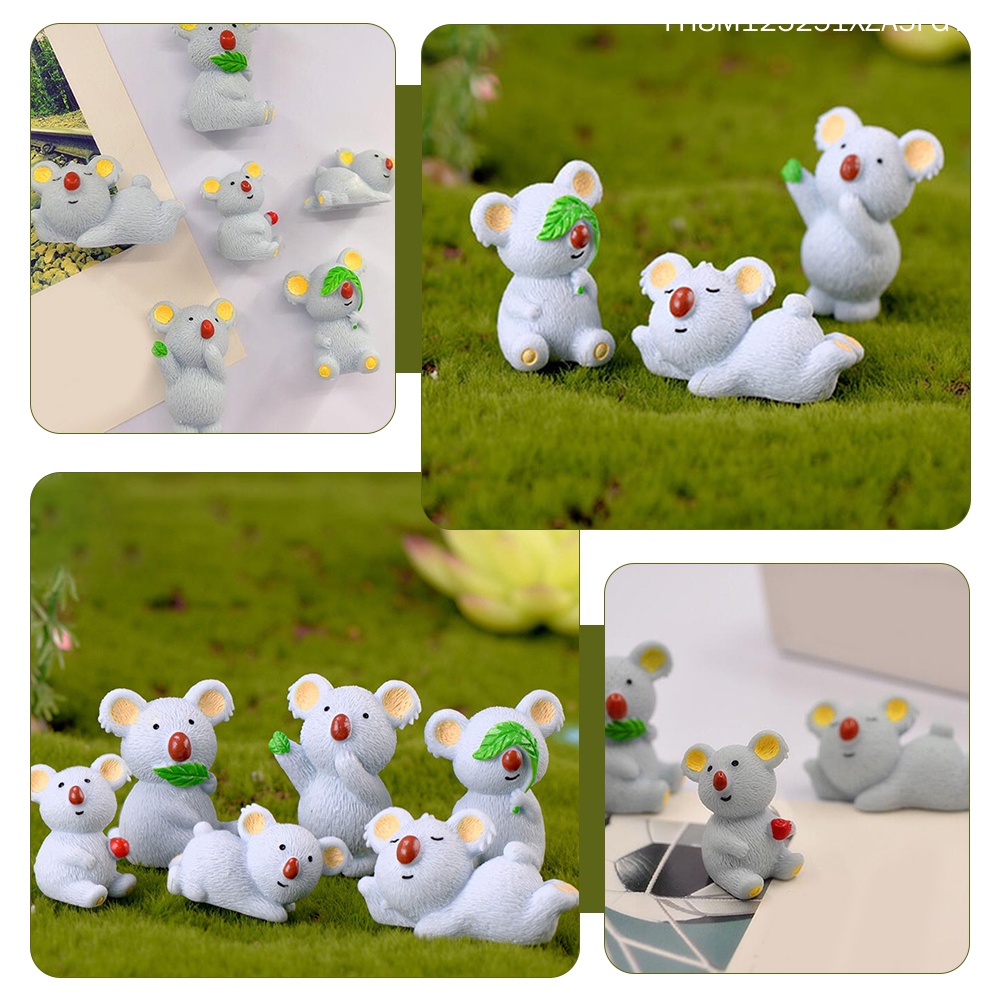 Set 6 Mô Hình Gấu Koala Bằng Nhựa Kích Thước 3.7X2.6CM Dùng Để Trang Trí