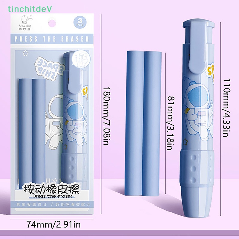 Bộ 3 Cục Tẩy Bút Chì Bằng Cao Su Mềm Mại Có Thể Thu Gọn Tiện Dụng