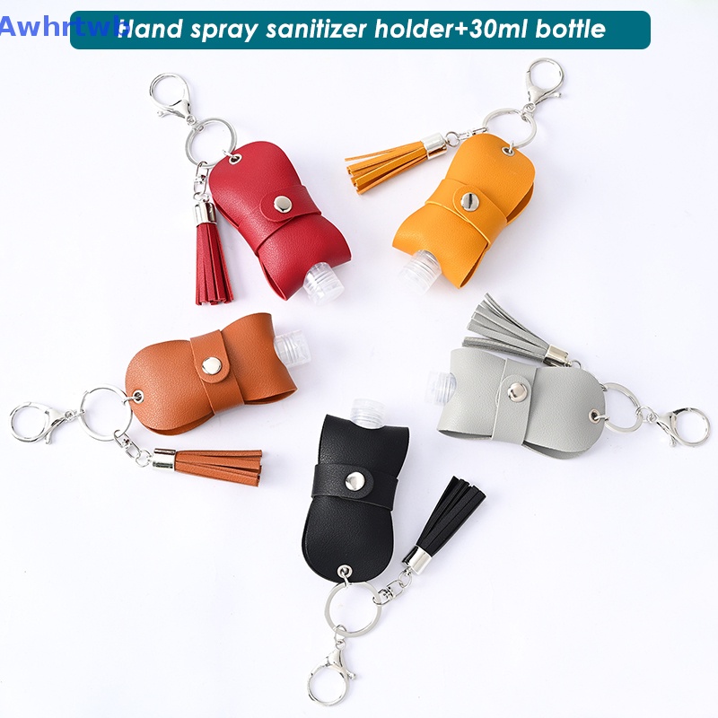 Awhrtwb Mới Móc Khóa Chai Nước Rửa Tay Khử Trùng Bằng Da Có Thể Nạp Lại Cho Du Lịch