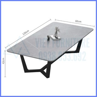 Bàn sofa - bàn trà ngồi bệt phòng khách chất liệu ceramic chân sắt tĩnh điện kt 120x60x45cm