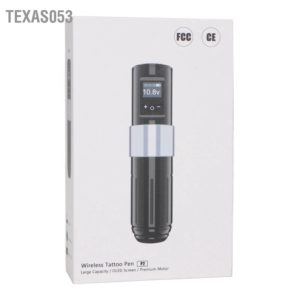 Texas053 Máy xăm quay Liner Shader Hợp kim nhôm 12000 vòng / phút Bút không dây với pin 1700mAh