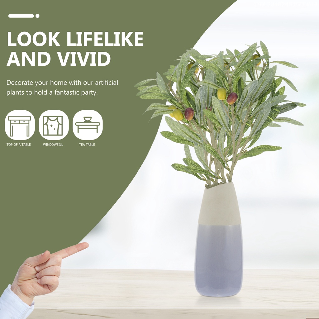 Set 2 Nhánh Lá Bạch Đàn Nhân Tạo 3 Nhánh Dùng Trang Trí