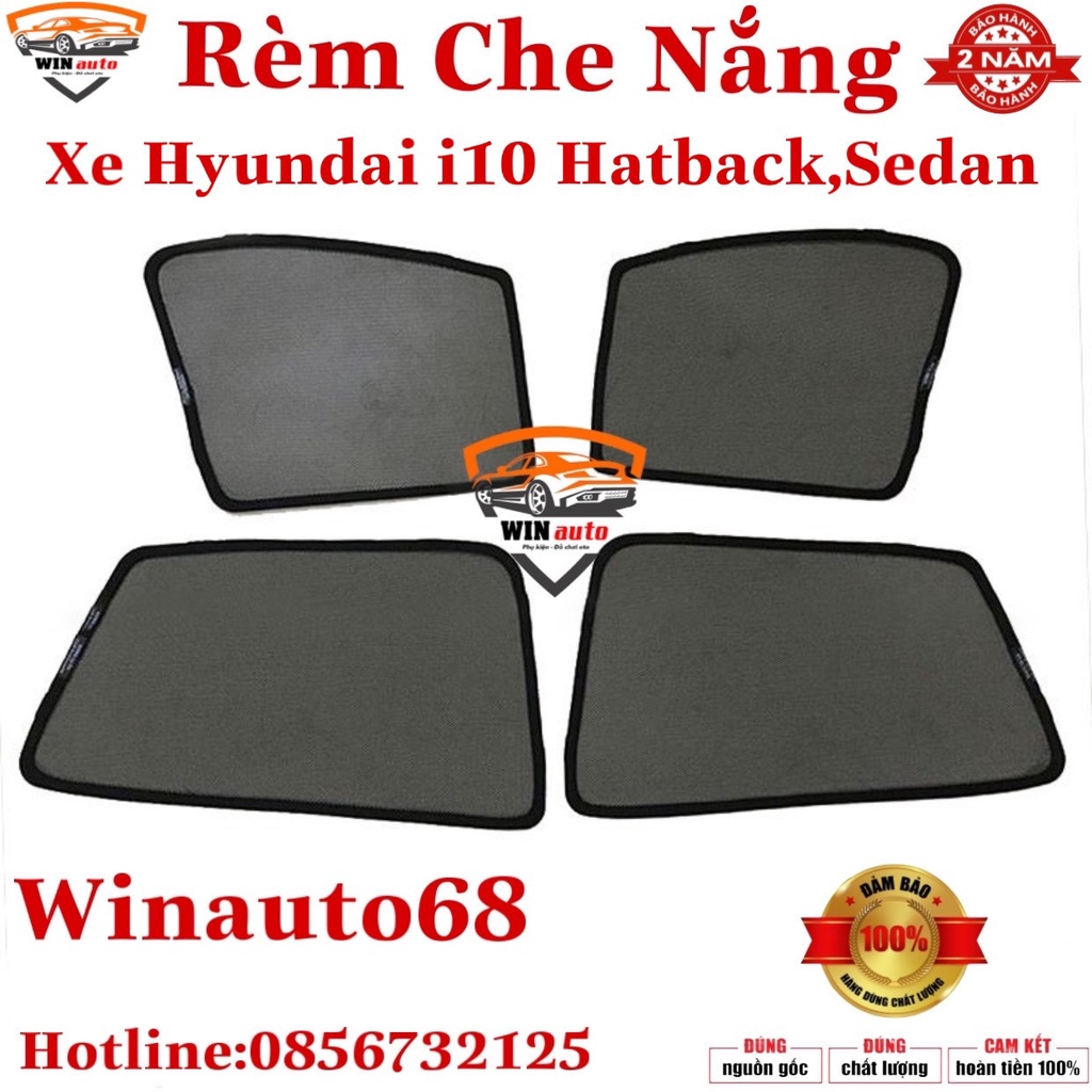 Rèm Che Nắng Xe Hyundai I10 bản hatchback, sedan 2012- 2020, 2021, 2022, 2023 có nam châm hít - giá 1 bộ