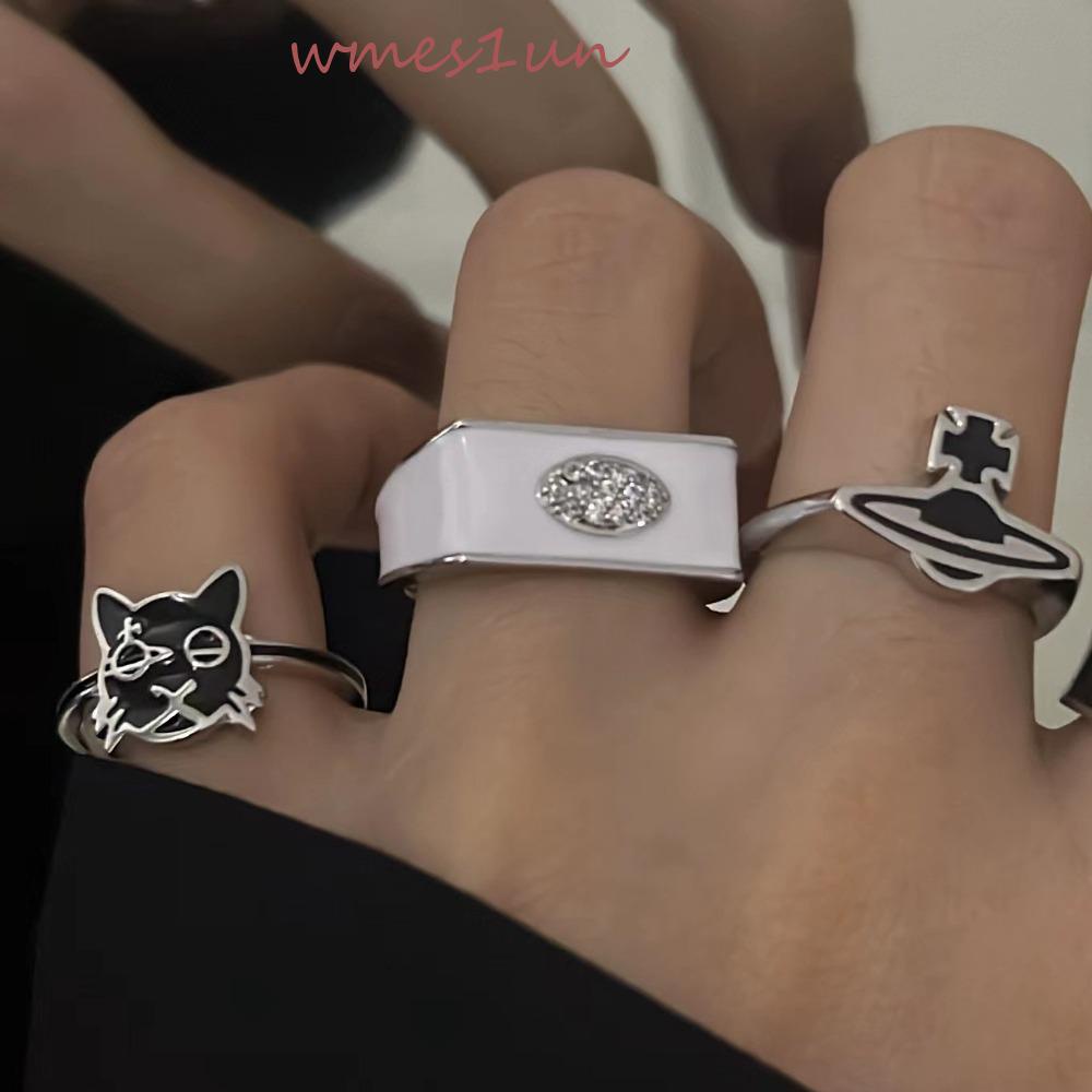 Nhẫn Hợp Kim WMES15H Thiết Kế Đơn Giản Thời Trang Kpop Cho Nữ