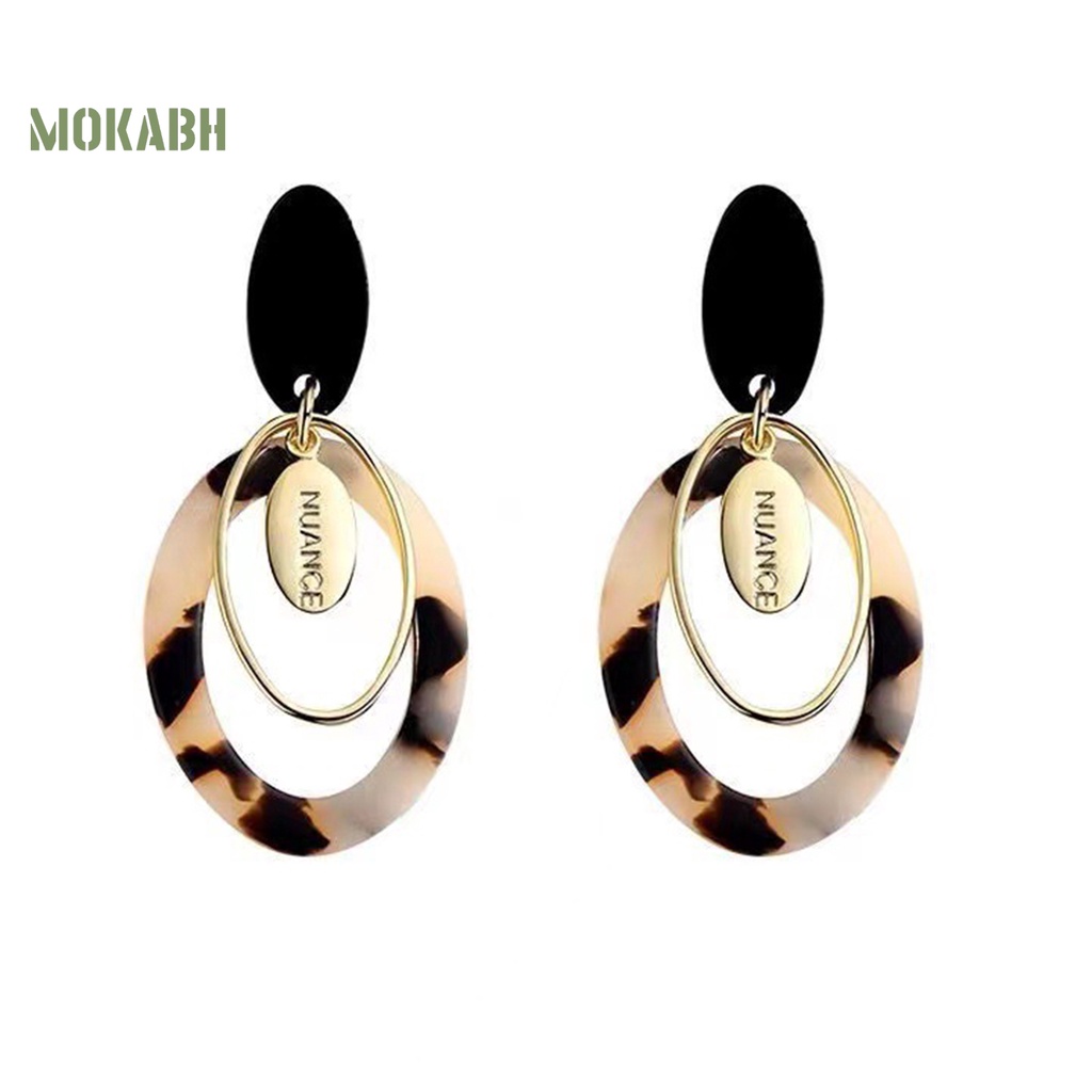 1 Đôi Bông Tai Nhiều Lớp Họa Tiết Da Báo Thời Trang Dành Cho Nữ