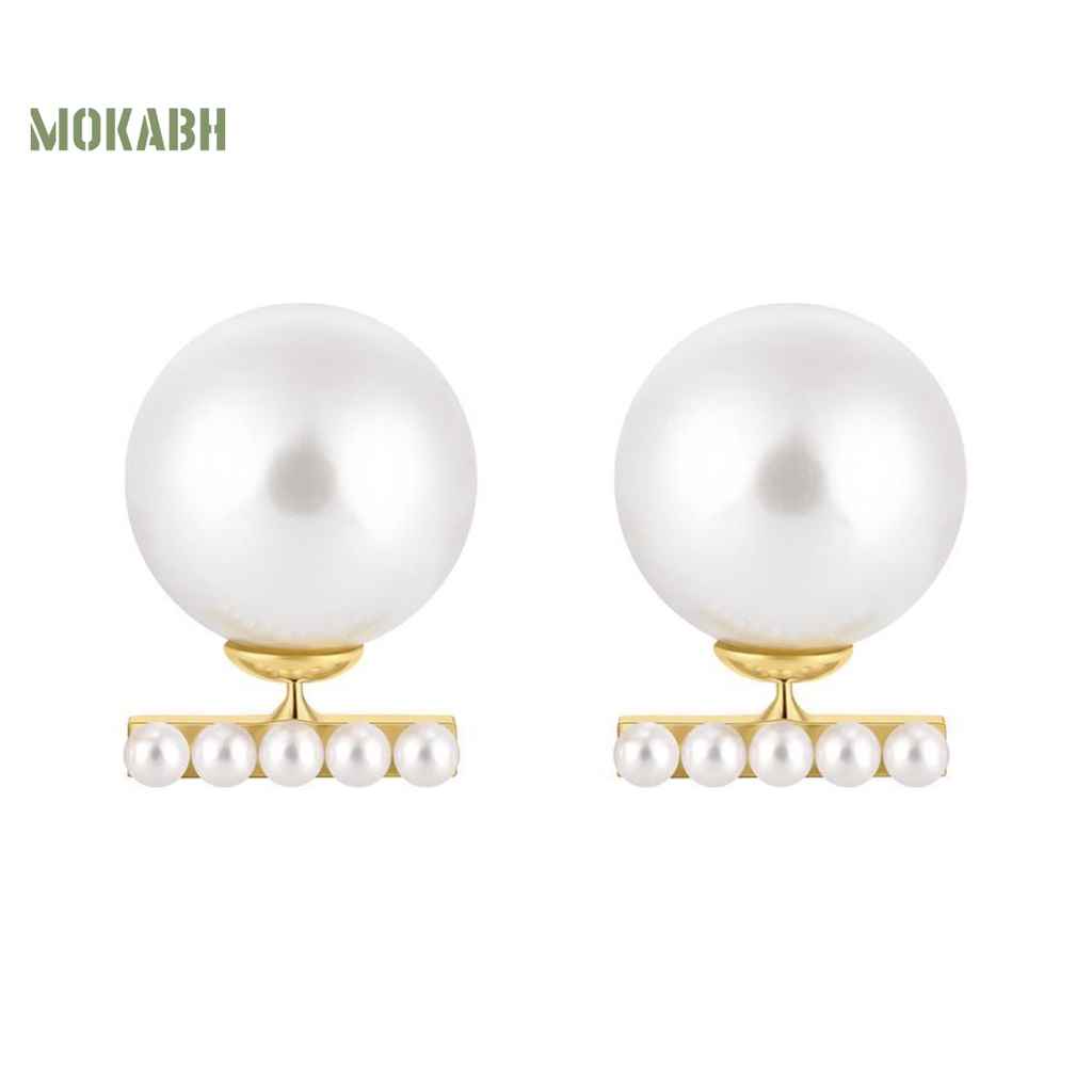 1 Đôi Khuyên Tai Ngọc Trai Nhân Tạo Không Gây Dị Ứng Độ Bóng Cao Thời Trang Cho Nữ