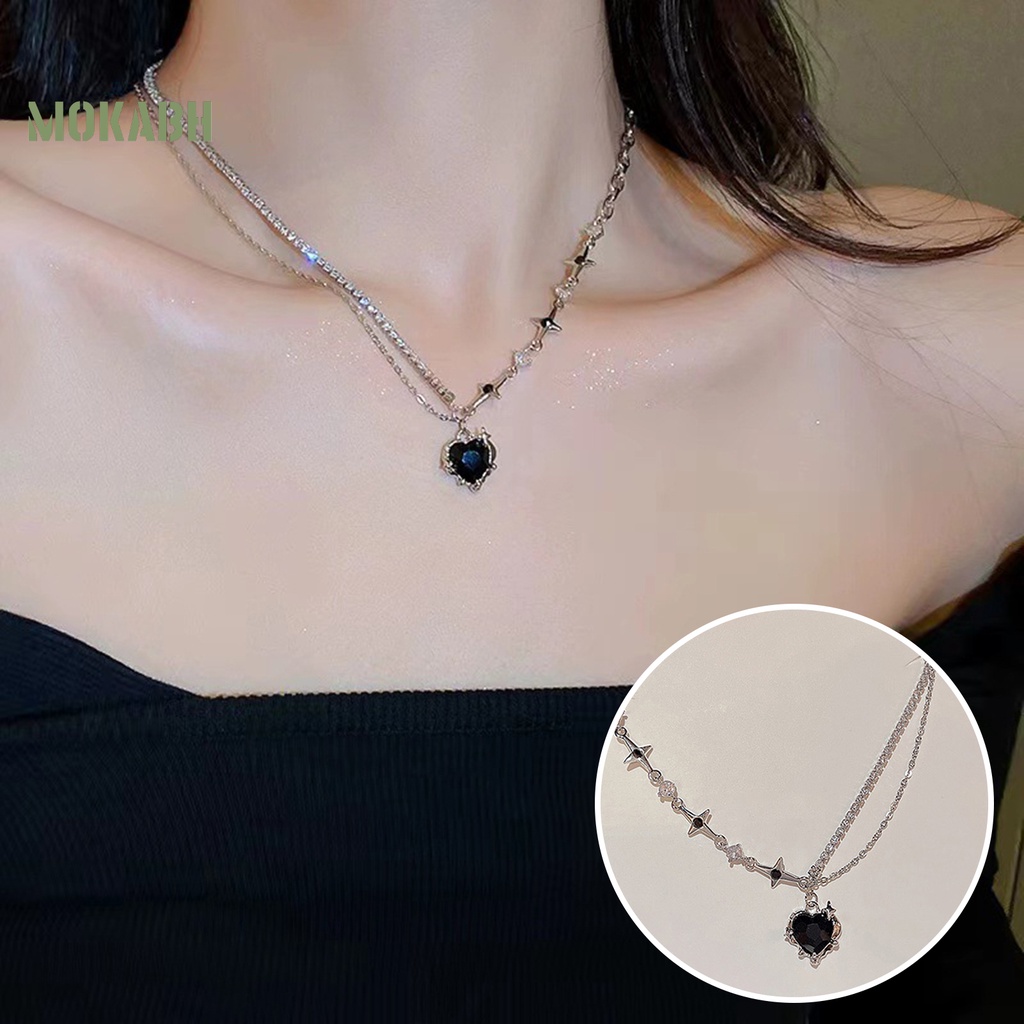 Vòng cổ Mặt Trái Tim Đính Đá Zircon Thời Trang Cho Nữ