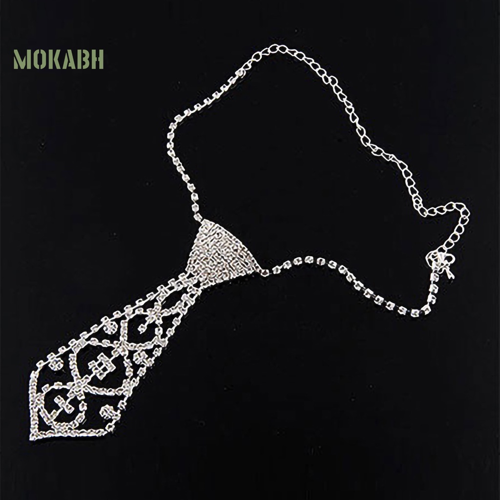 Vòng cổ Mặt Hình Cà Vạt Đính Đá Thời Trang Cho Nam Và Nữ