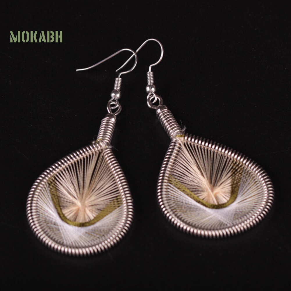 Bông Tai Móc Hình Giọt Nước Bằng Lụa Nhiều Màu Phong Cách Bohemian Thời Trang Cho Nữ