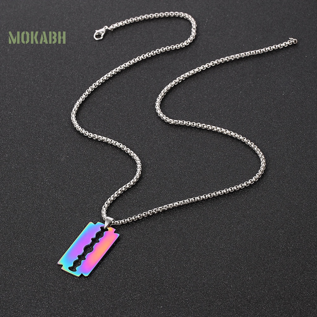 Vòng cổ Mạ Điện Bằng Thép Không Gỉ Mặt Hình Lưỡi Dao Phong Cách Hip Hop Cho Nam Nữ