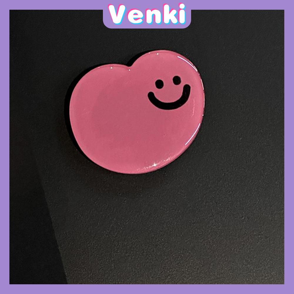 VENKI - Dành Cho iPhone 14 Pro Max Ốp Lưng iPhone Giá Đỡ Chân Đế Gấp Smile Đen Bóng TPU Mềm Màu Hồng Chữ Tương Thích Với iPhone 13 Pro max 12 Pro Max 11 xr xs max 7 8Plus