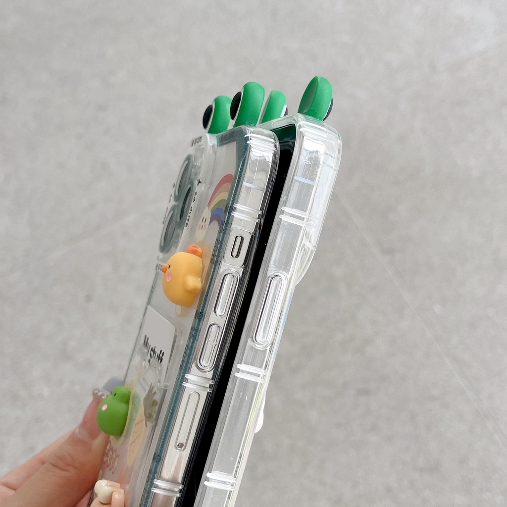 Ốp Điện Thoại TPU Mềm Trong Suốt Hình Động Vật Dễ Thương Có Ngăn Đựng Thẻ Cho iPhone 14 13 12 11 Pro XR XS Max 7 8 Plus