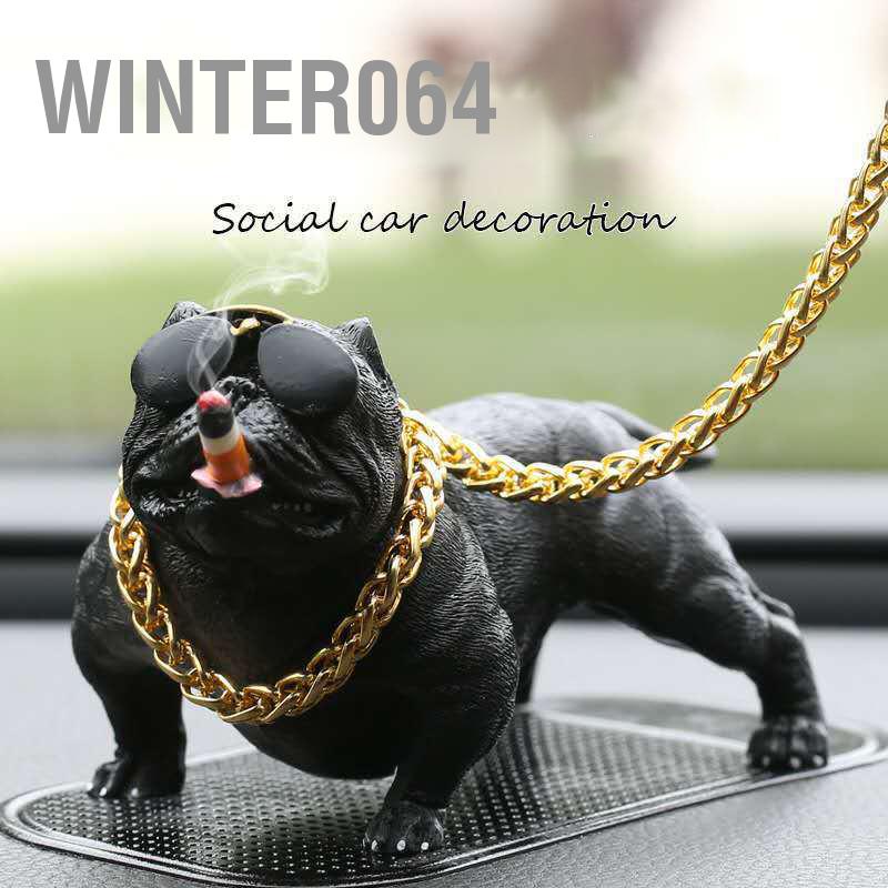 Winter064 Chó In Hình Hoa Lá Nhựa Mô Phỏng Tinh Tế Tượng Trang Trí Nội Thất Ô Tô Bảng Điều Khiển Vật