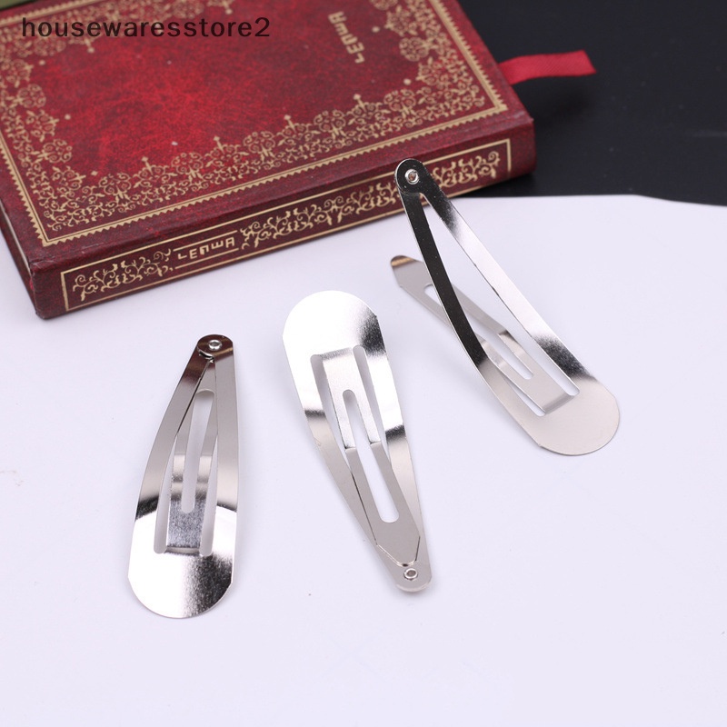 Set 2 / 50 Kẹp Tóc Kim Loại Màu Vàng / Bạc / Đen Đơn Giản Phụ Kiện Làm Thủ Công Cho Nữ