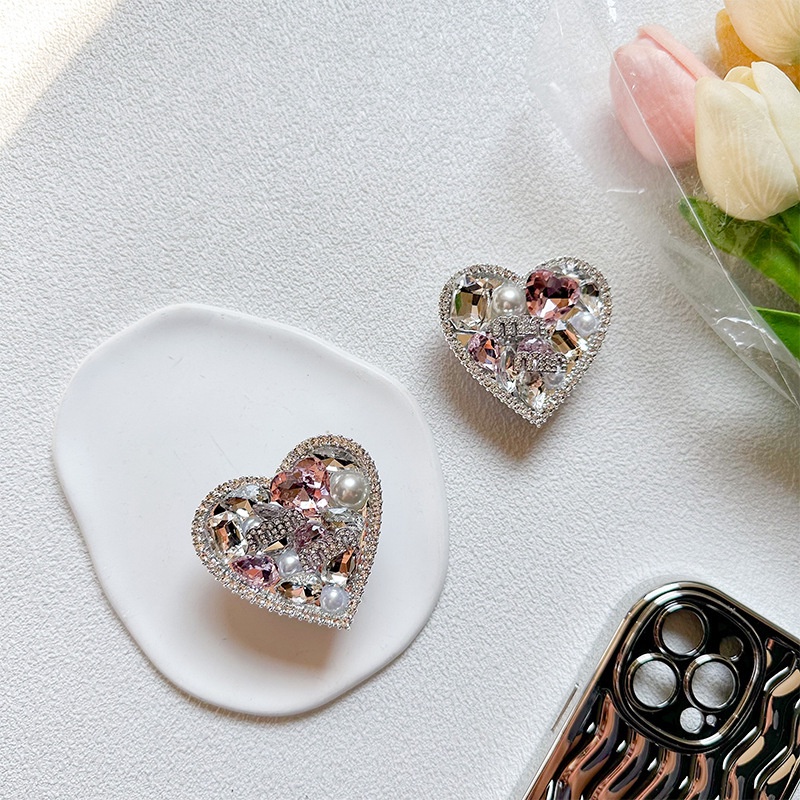 Giá Đỡ Điện Thoại Màu Bạc Hình Trái Tim 3d