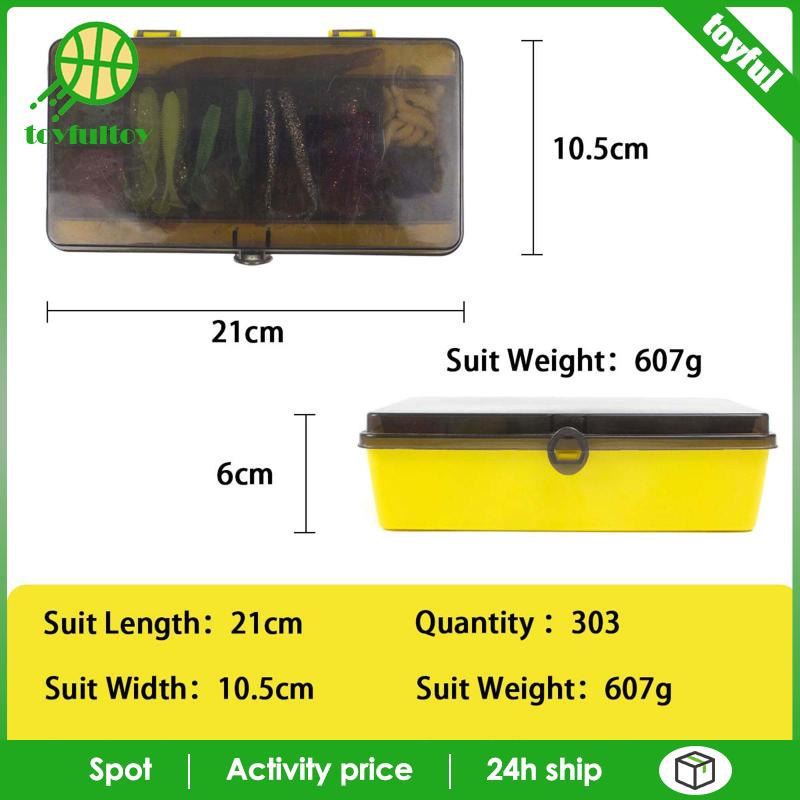 Set 303 Mồi Giả Mềm Câu Cá Hình Sâu