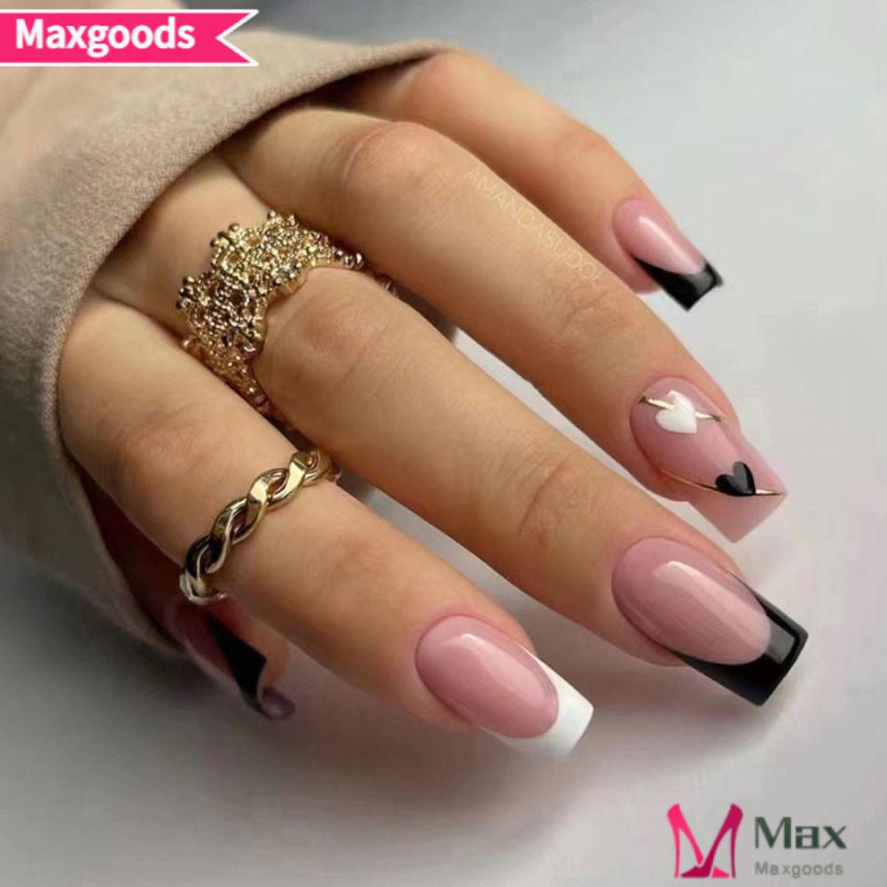 Bộ 24 Móng Tay Giả Dạng Nhấn Gợn Sóng Màu Xanh Dương Có Thể Tháo Rời DIY