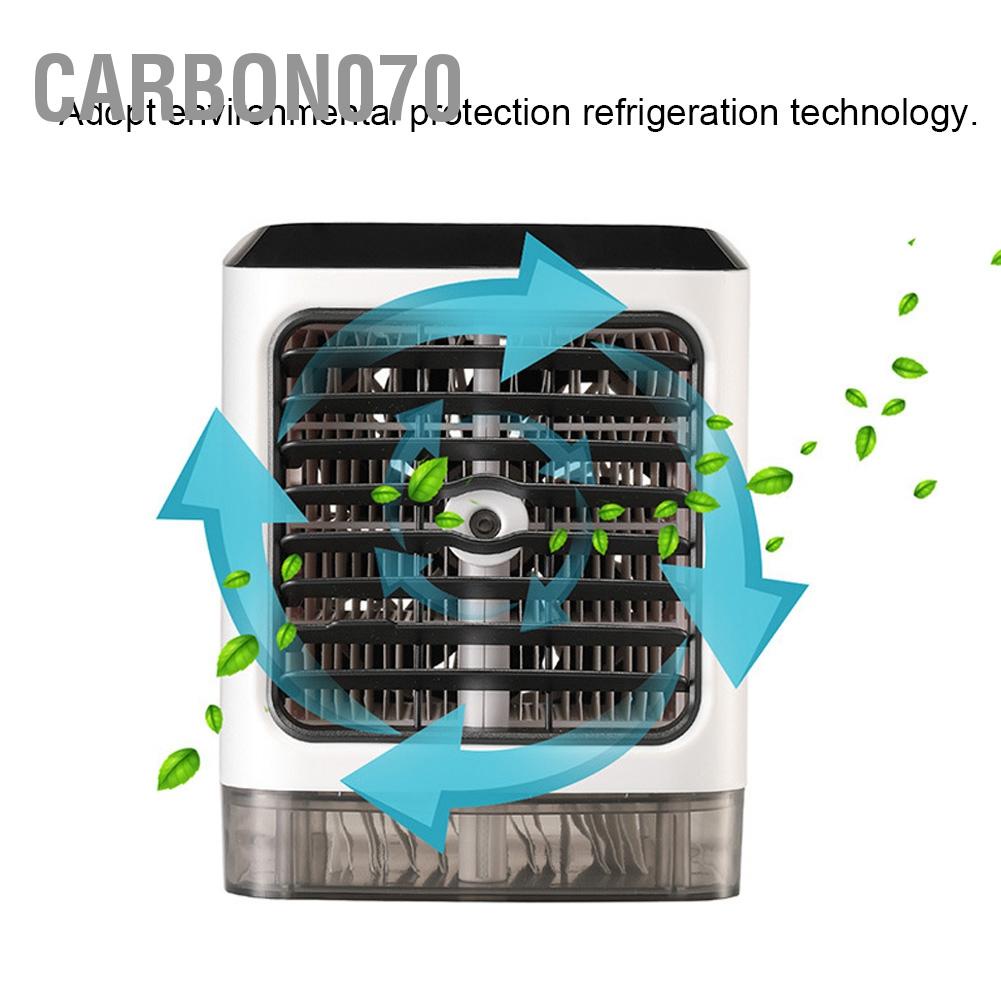 Carbon070 Quạt điều hòa di động USB Máy tạo độ ẩm làm mát không khí có đèn LED cho phòng ngủ văn tại nhà
