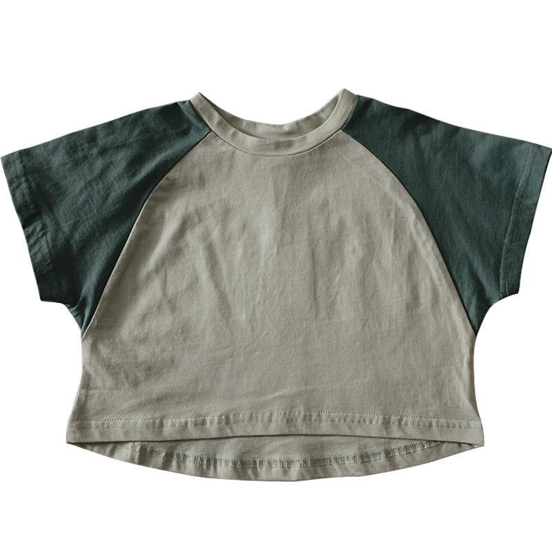 Áo Thun Cotton Ngắn Tay Phối Màu Thời Trang Mùa Hè Cho Bé trẻ em