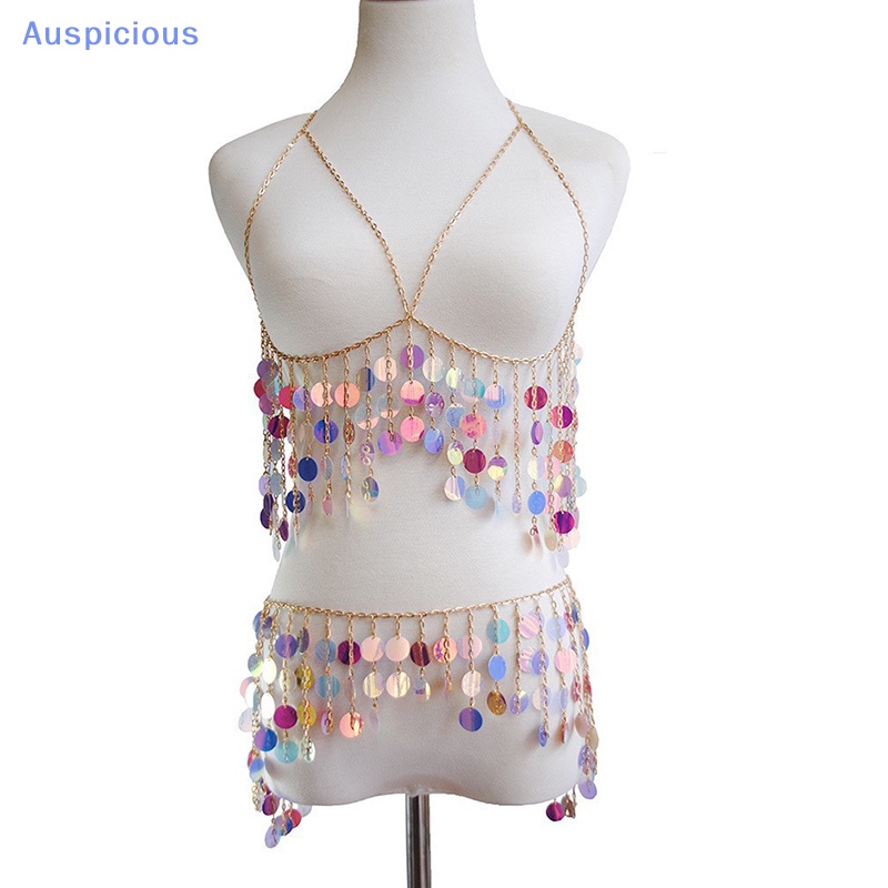 [AuspiciousV] Bộ Áo Ngực Dây Xích Tua Rua Nhiều Lớp Đính Kim Sa Thời Trang Gợi Cảm Đi Tiệc Câu Lạc Bộ Đêm y2k Camis