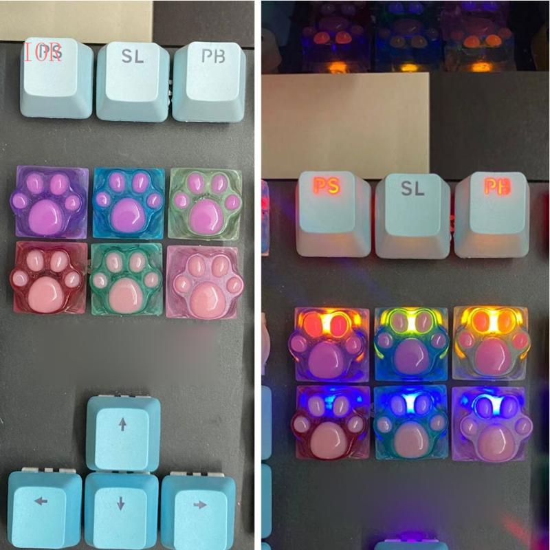 Nút Bàn Phím Cơ DIY Bằng Kim Loại Hình Dấu Chân Mèo Cho Cherry MX Switch