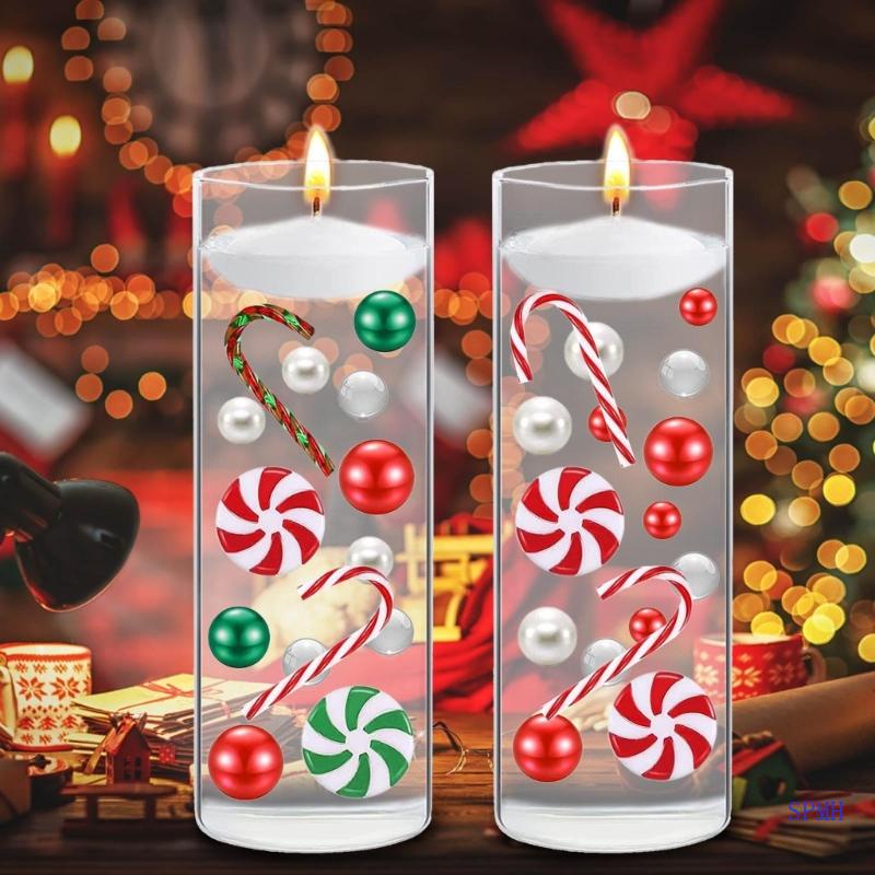 1 Bộ Bình Hoa Giáng Sinh Nổi Trên Mặt Nước Ngọc Trai Nổi Cho Bàn Đám Cưới