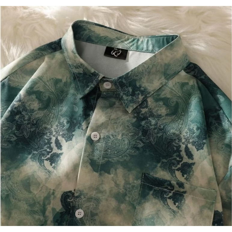 Áo Sơ Mi Tay Ngắn Dáng Rộng Plus Size M-8XL Thời Trang Đi Biển Cao Cấp Cho Nam