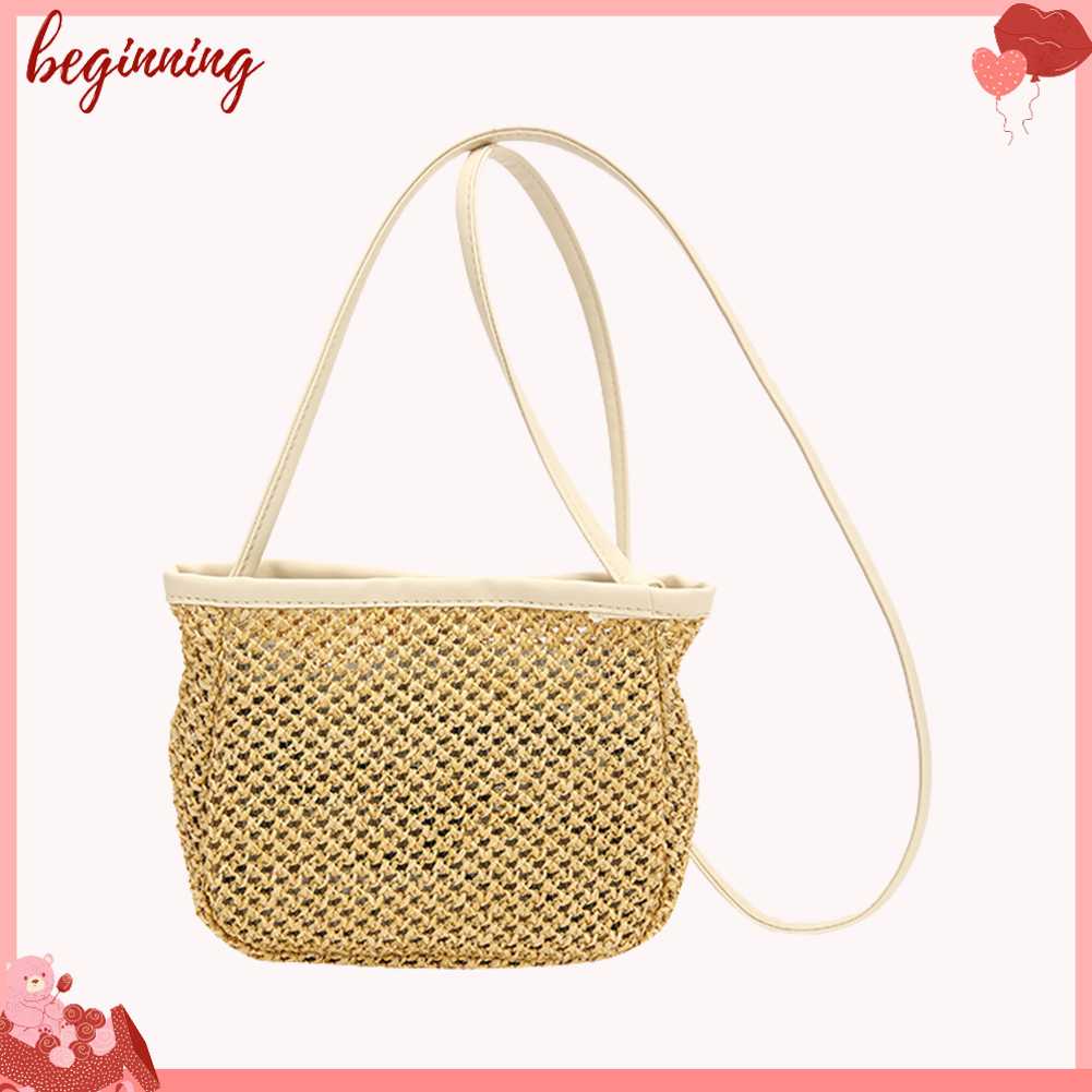 ✿ Bắt Đầu ✿ Túi Đeo Chéo Đan Cói Cỡ Lớn Thời Trang Mùa Hè 2023 Cho Nữ