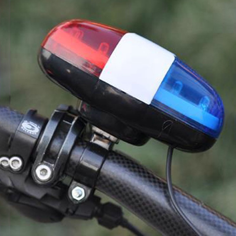 Đèn Pha 6 Bóng LED 4 Âm Thanh Kèm Còi Xe Cảnh Sát Dành Cho Xe Đạp