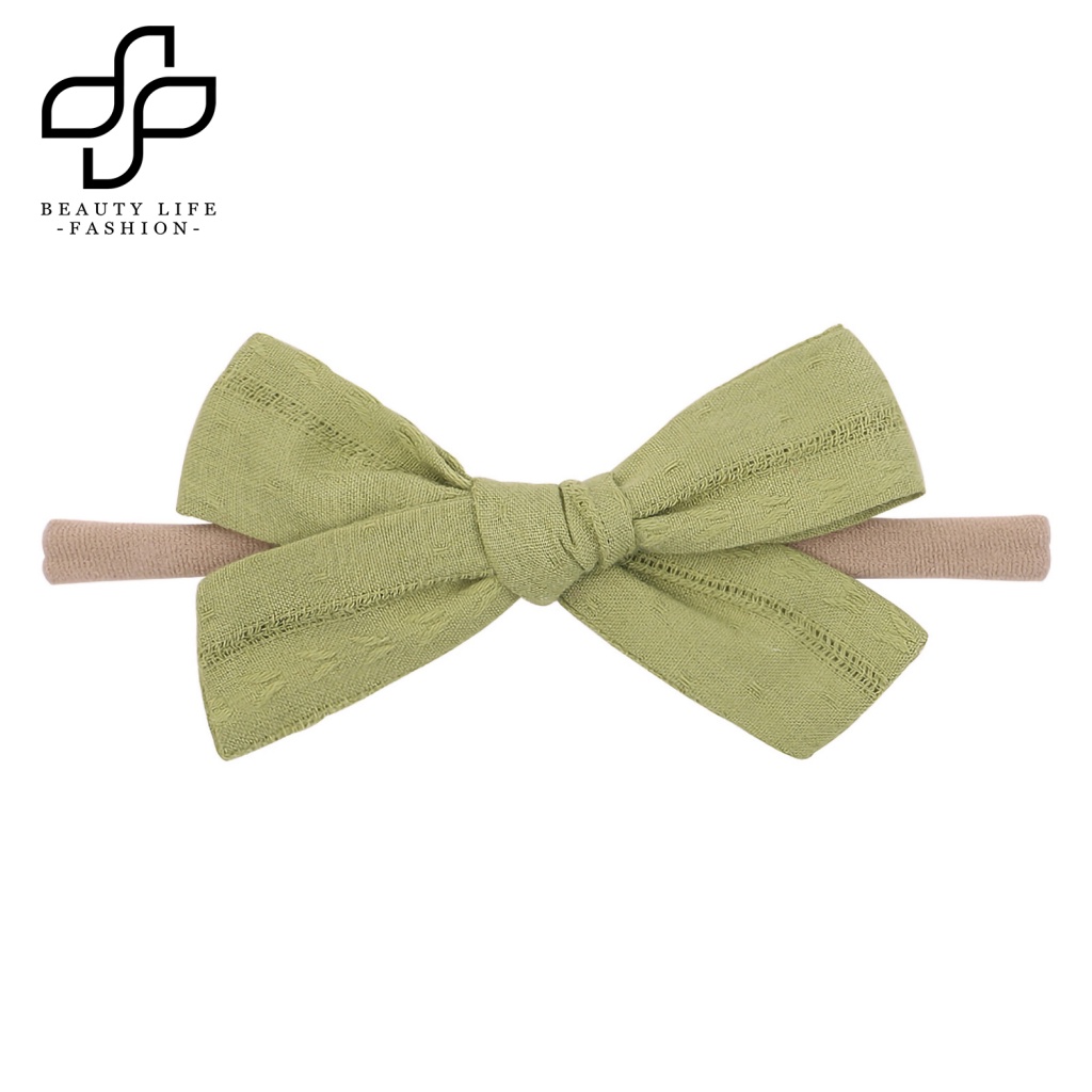 Băng Đô Nơ Màu Trơn Trọng Lượng Nhẹ Co Giãn Tốt Thời Trang Cho Bé