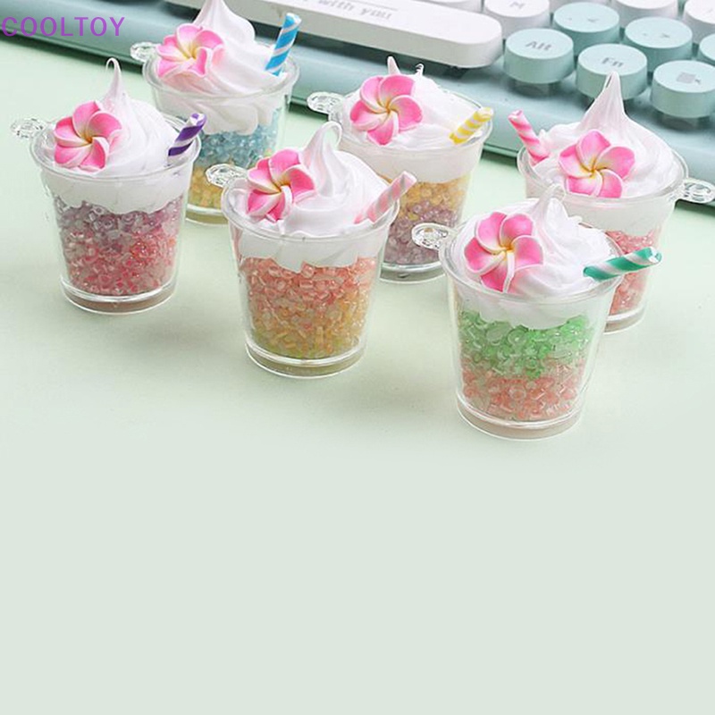 Cooltoy Móc Khóa Cốc Tròn Màu Trơn Phát Sáng Hình Hoa Đào Hoạt Hình DIY