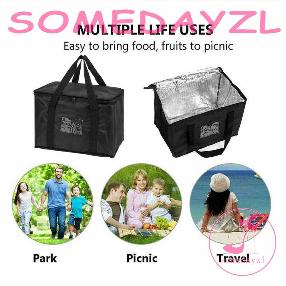 Túi Đựng Đồ Ăn Trưa Bằng Vải Ox Có Khóa Kéo Có Thể Gấp Gọn Tiện Dụng Mang Theo Du Lịch Cắm Trại