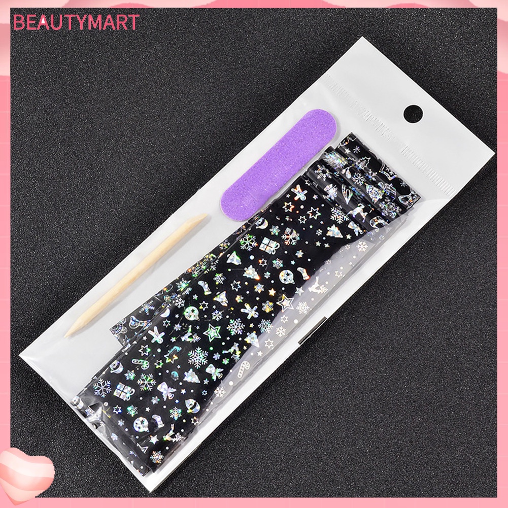 Sticker Dán Móng Nghệ Thuật Họa Tiết Bông Tuyết Giáng Sinh