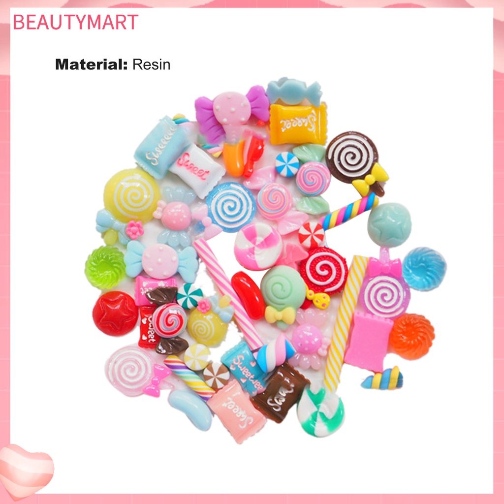 Set 30 / 50 / 100 Phụ Kiện Trang Trí Móng Tay 3D Bằng Nhựa Acrylic Mềm DIY