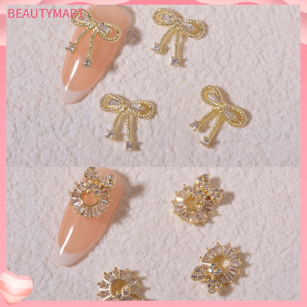 Phụ Kiện Trang Trí Móng Tay 3D Hình Nơ / Trái Tim / Gấu Bằng Hợp Kim DIY