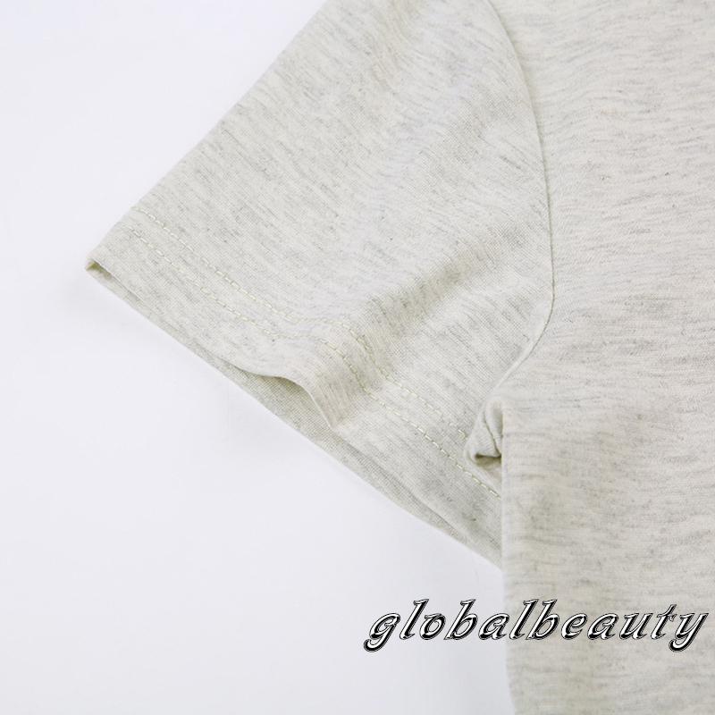 Áo Thun Crop Top Tay Ngắn In Hình Thỏ Dễ Thương Thời Trang Mùa Hè Cho Nữ