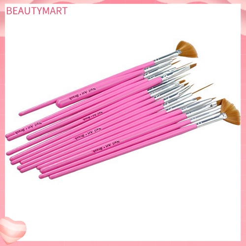 Bộ 15 Cọ Vẽ Móng Tay Nghệ Thuật Màu Hồng Họa Tiết Chấm Bi