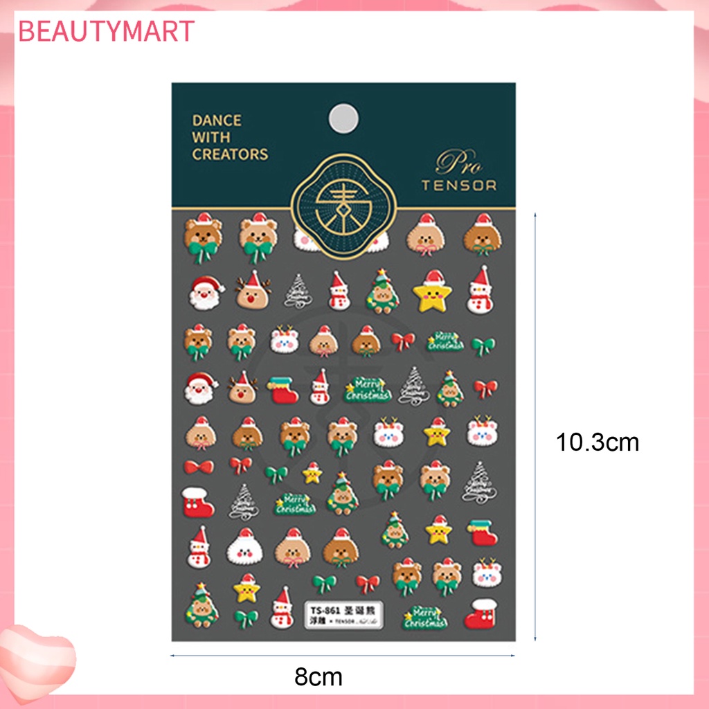 Miếng Dán Trang Trí Móng Tay 5D Chủ Đề Giáng Sinh