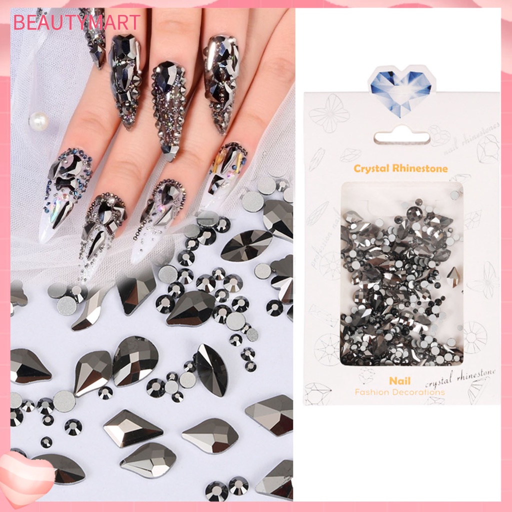 1 Túi Phụ Kiện Trang Trí Móng Tay Hiệu Ứng Kính 3D Nhiều Màu Sắc Lấp Lánh Dễ Sử Dụng