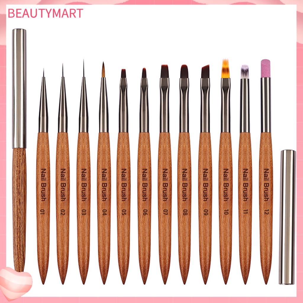 Cọ Vẽ Móng Nghệ Thuật Lông Mềm Không Đánh Dấu DIY Có Nắp Đậy