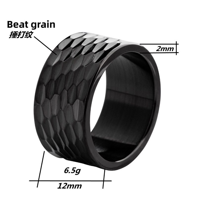 Nhẫn Thép Titan Siêu Rộng 12mm Kiểu Dáng Đơn Giản Thời Trang Cho Nam Và Nữ