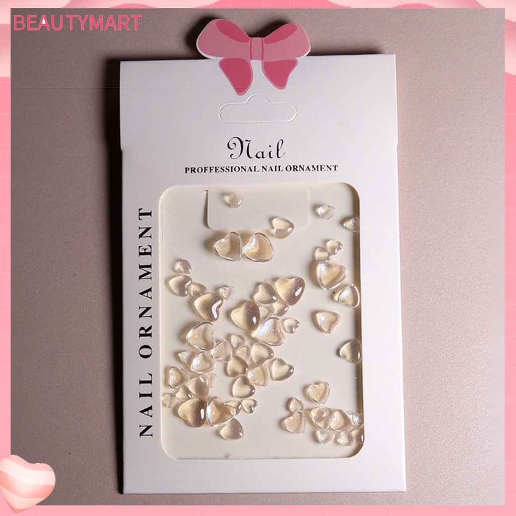 1 Hộp Phụ Kiện Trang Trí Móng Tay 3D Hình Trái Tim Tinh Tế Chống Nước