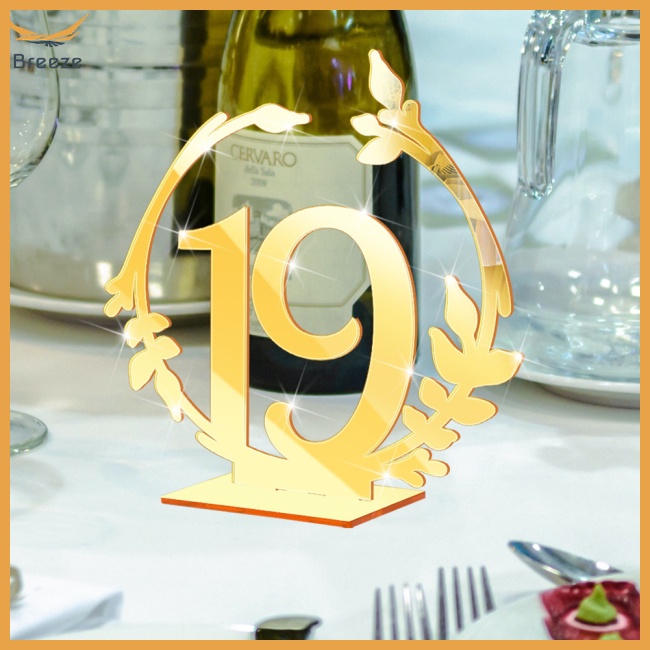 Bộ Thẻ Số Từ 1-20 Bằng Acrylic Trang Trí Bàn Tiệc Cưới