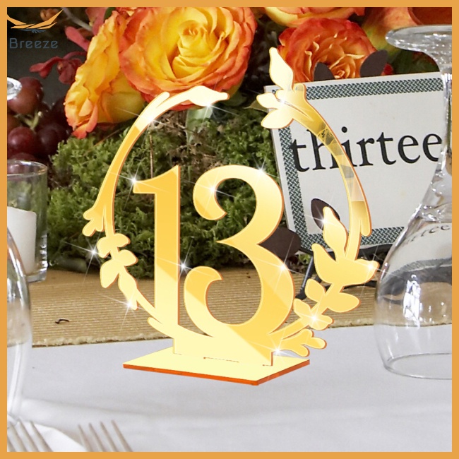 Bộ Thẻ Số Từ 1-20 Bằng Acrylic Trang Trí Bàn Tiệc Cưới