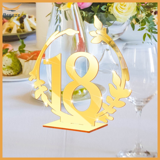Bộ Thẻ Số Từ 1-20 Bằng Acrylic Trang Trí Bàn Tiệc Cưới