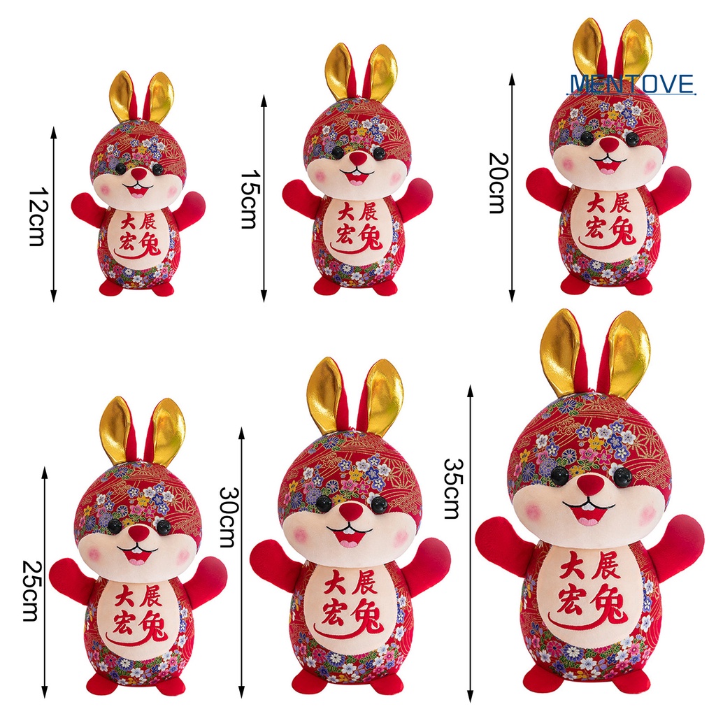 Búp Bê Nhồi Bông Hình Thỏ 3D Mềm Mại Phong Cách Trung Hoa 2023