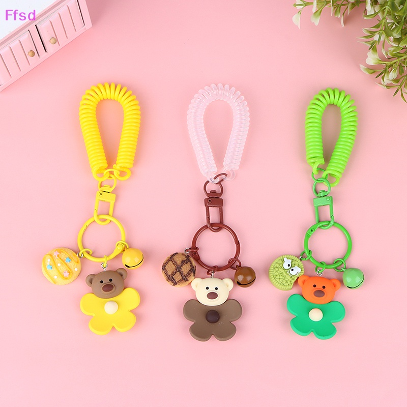 {Ffsd} Móc Chìa Khóa Hình Gấu Bông Hoạt Hình Có Chuông Và Dây Lò Xo Chống Thất Lạc Cho Ba Lô Xe Hơi * Bán Chạy