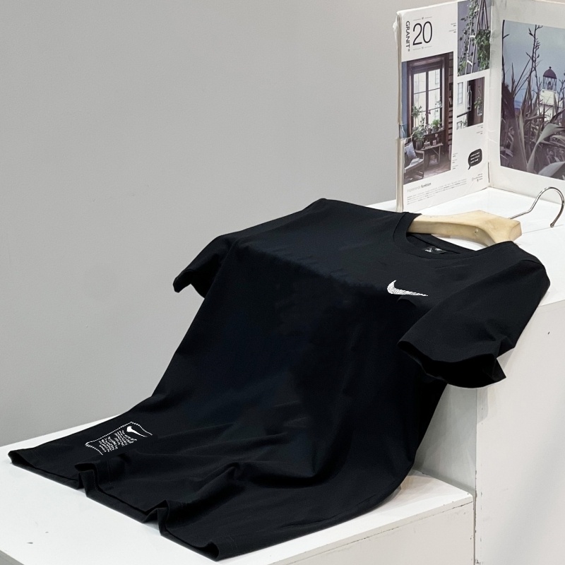 Áo Thun Thể Thao Nike 100% Thêu Họa Tiết Đơn Giản Thời Trang Cho Nam Nữ