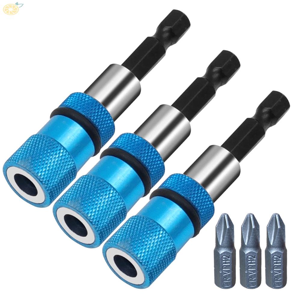 【VARSTR】Screwdriver Bit Nutdriver Quick Connecting Rod 1/4 Inch 3pcs For Electric Drill